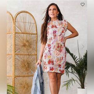 Liberty Love Maternity Dress‎ Medium Smocked Floral Ruffle Hem Boho Cottagecore